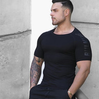2021 nowy duży typ mężczyźni koszulka kompresyjna mężczyźni Sporting wąska koszulka koszula mężczyzna siłownie T-shirt do biegania Fitness sport mężczyźni t-shirty 5